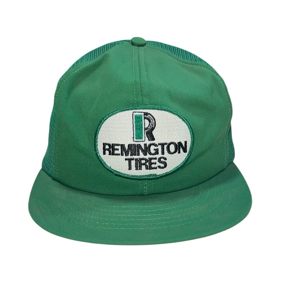VTG Remington Tires Snapback Mesh Trucker Hat Cap Swingster Made in USA Green